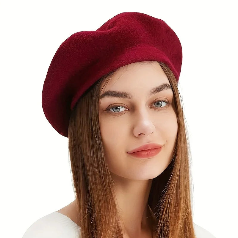 Women's Classic Beret Hat, Fall Winter Vintage Painter Hat