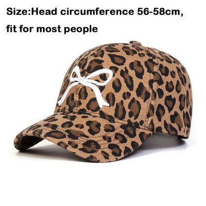 Casual Leopard Print Baseball Cap Butterfly Adjustable