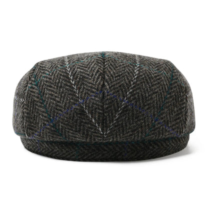 Men’s Herringbone Wool Blend Tweed Newsboy Ivy Hat