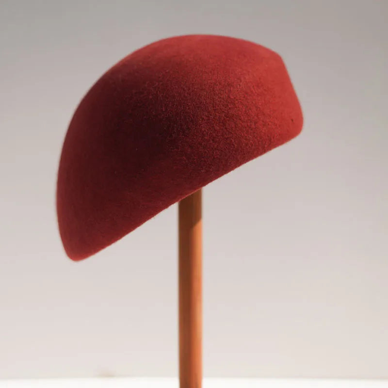 Women Beret French Style Winter Hats Formal Pillbox Hat Wool Felt Beret