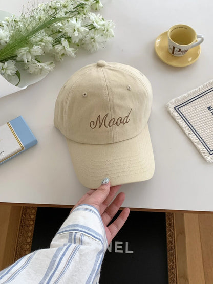 Vintage Washed Cotton Baseball Cap Women Letter Embroidery Men