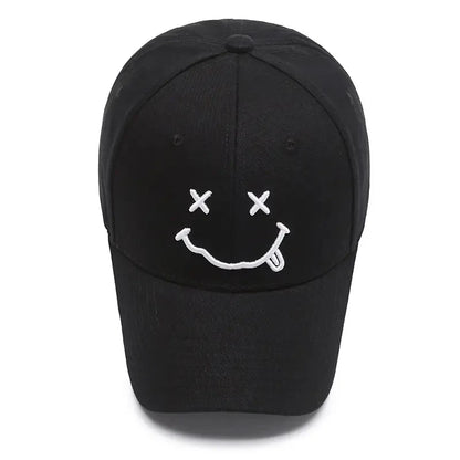 Men Women Smile Face Embroidery Baseball Caps Cotton Snapback hats