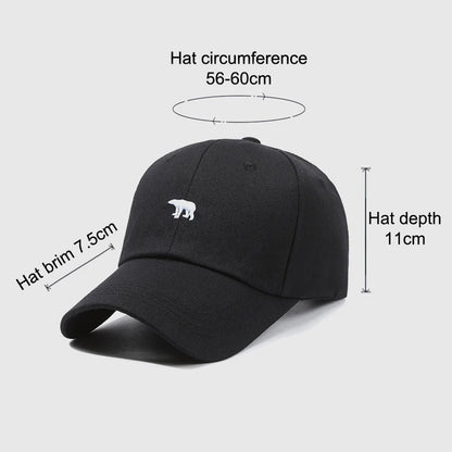 Baseball Cap New Spring Summer Solid Sunhat Embroidered Polar Bear Men Women