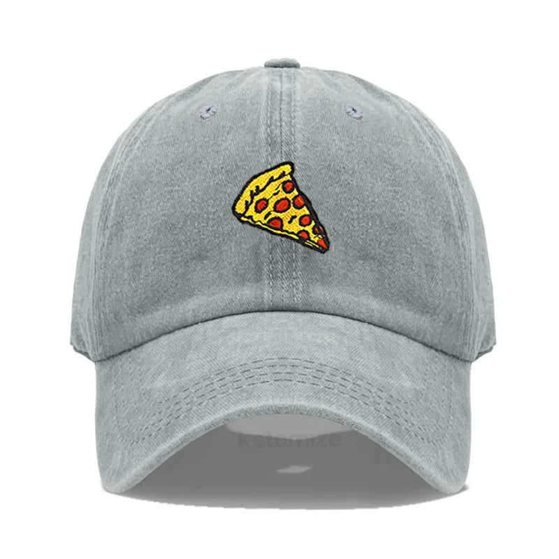 Pizza Embroidered Baseball Cap For Women Men