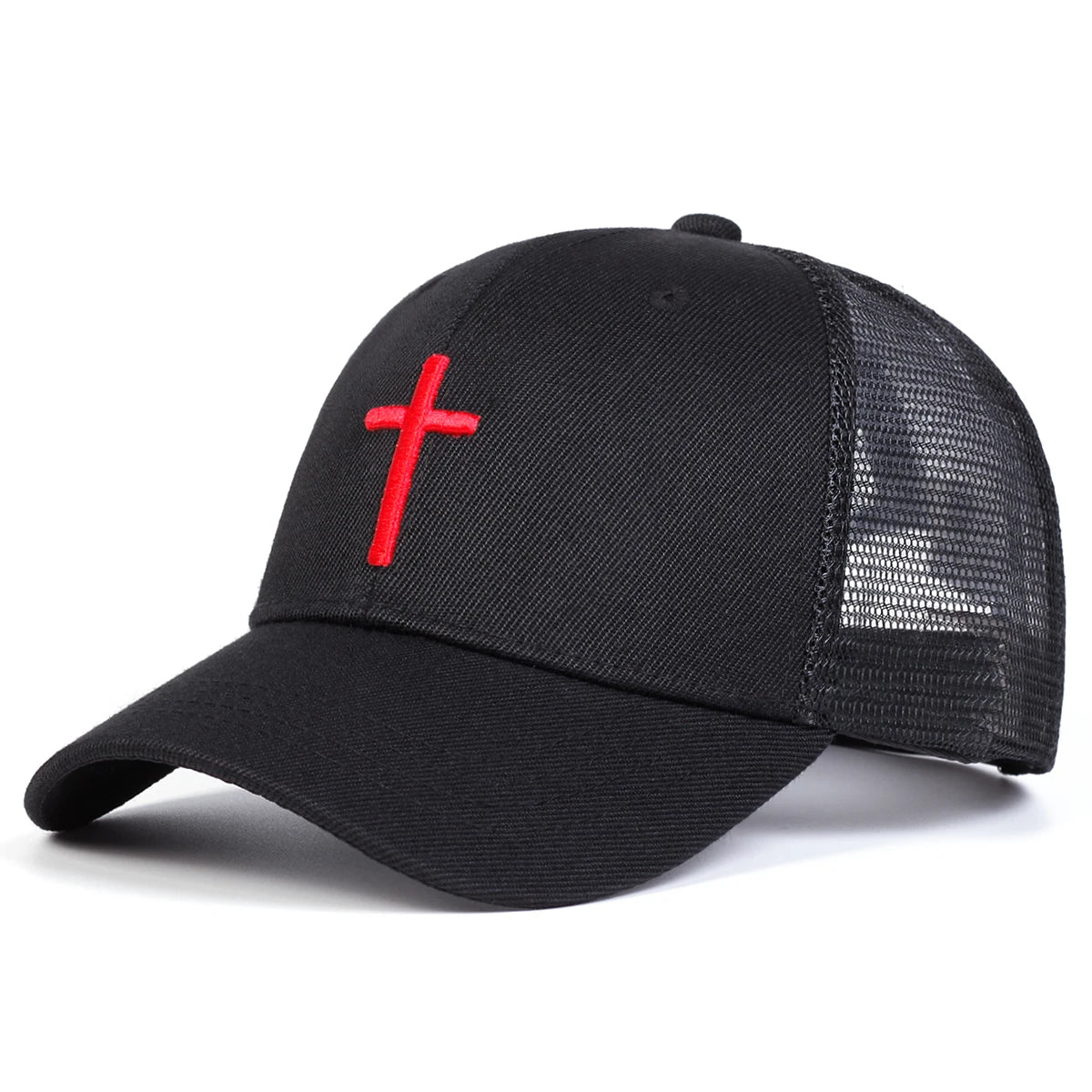 Unisex Cross Embroidery Baseball Net Caps Hip Hop Cap Spring Summer