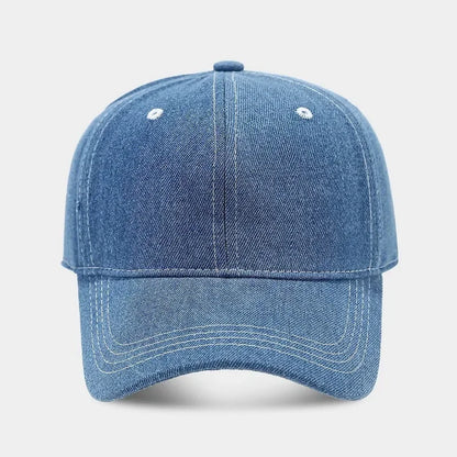 Solid Color Denim Baseball Cap For Women Korean