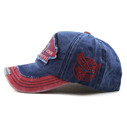 Unisex Washed Cotton Peaked Cap Fashion Letters Adjustable Snapback Baseball Caps Trucker Hat Bonnet