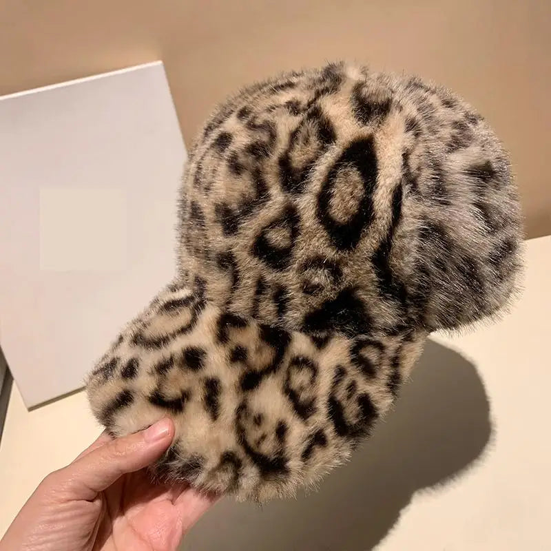 Leopard Baseball Cap Winter Hats For Women
