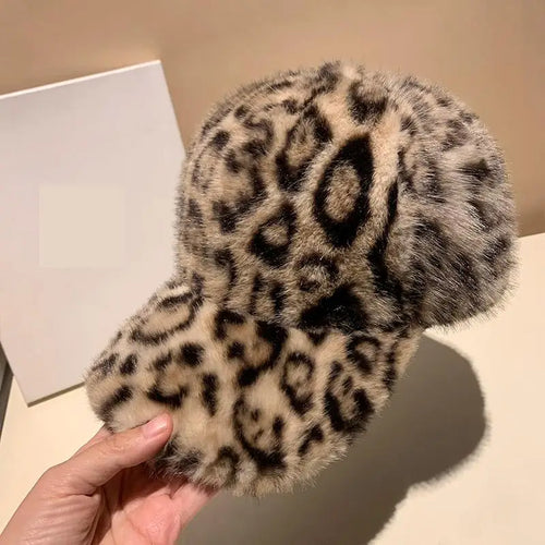 Leopard Baseball Cap Winter Hats For Women