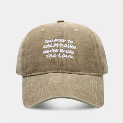 Four Seasons Cotton Letter Print Baseball Cap Adjustable
