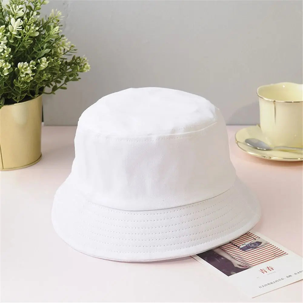 Cotton Summer Foldable Bucket Hat Unisex Women Outdoor Sunscreen Hat