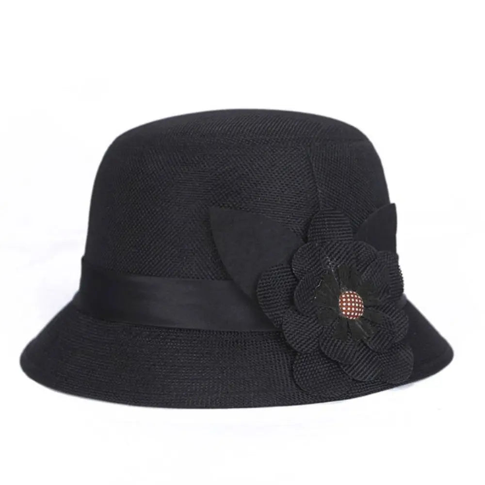 Vintage Linen Material Cloche Felt Hat Soft Felt Elegant European Bucket Hat
