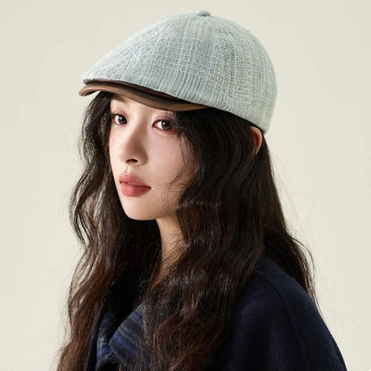 Woman Y2K Harajuku High Street Forward Hats Denim Beret Cap