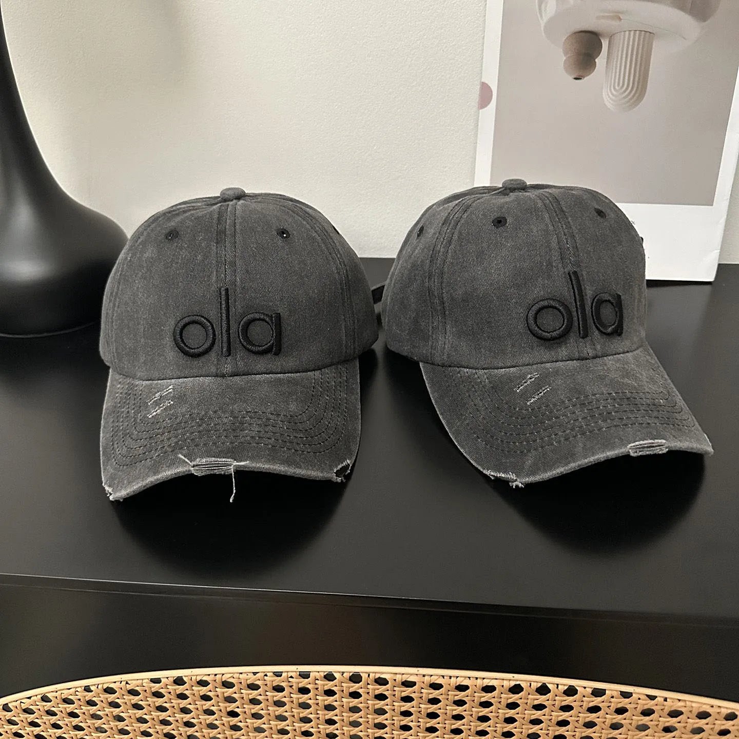 2026 Y2k Washed Denim Cap – Ola Letter Embroidery, Vintage Style Hat