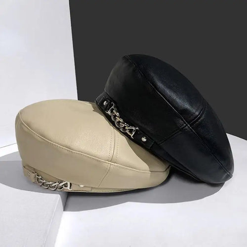 New Women's Hat Beret New Fashion All-Match Houndstooth Female