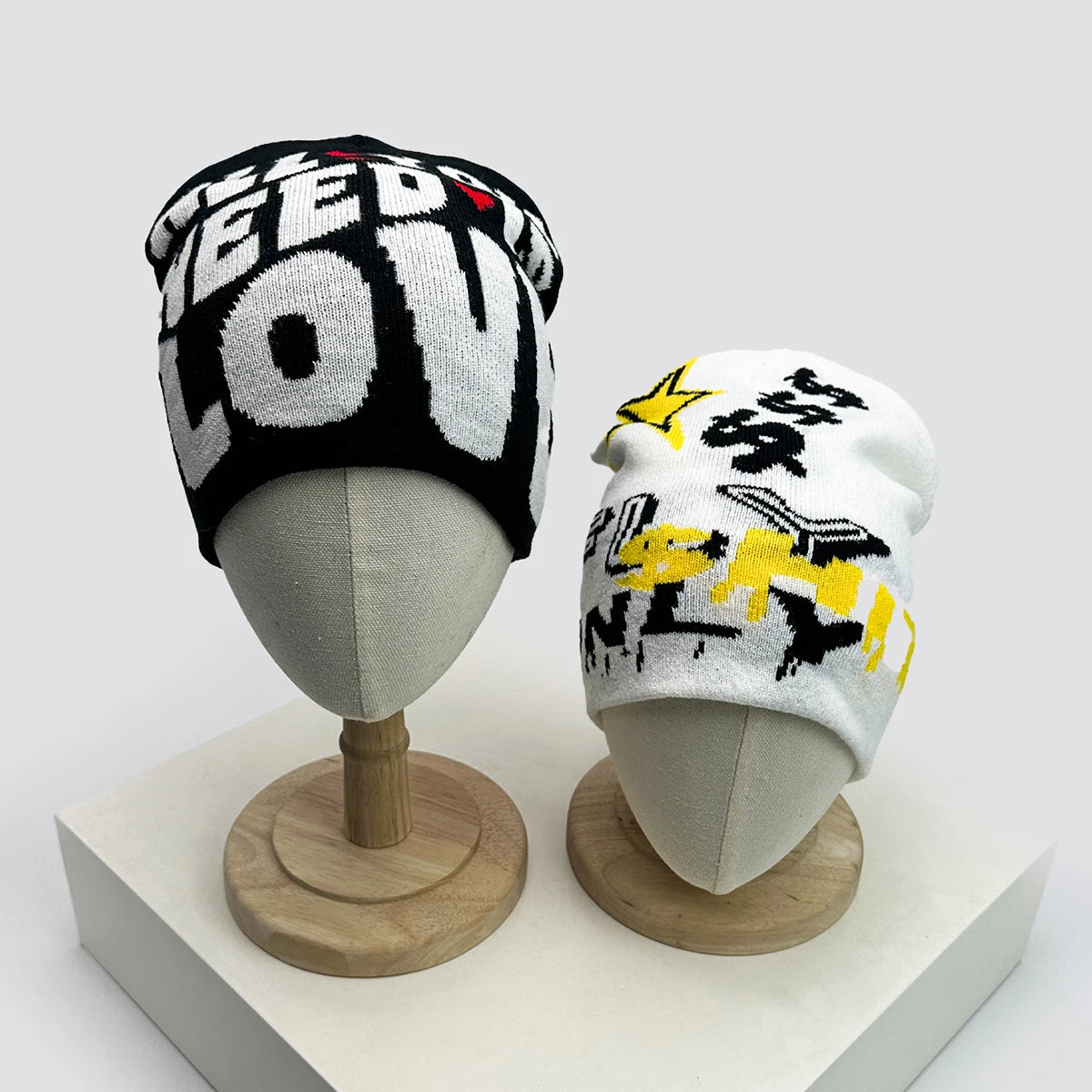 New Unisex Niche Color Block Letter Knitted Hats