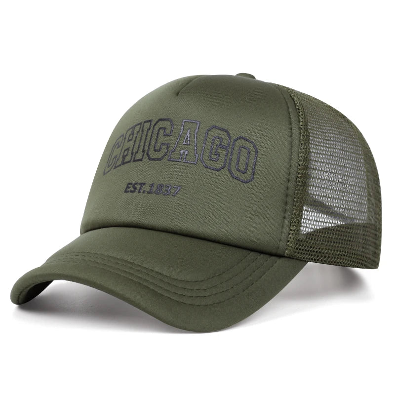 Letter Chicago Baseball Cap Men Women Spring Summer