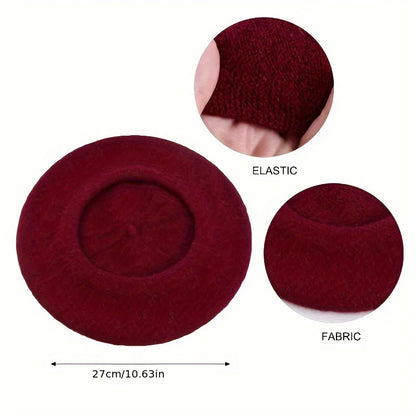 Women's Classic Beret Hat, Fall Winter Vintage Painter Hat