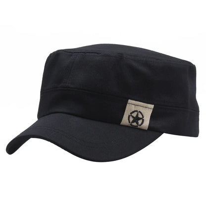 Men's Flat Top Army Baseball Cap Women Spring Solid Cotton Military Tactical Snapback