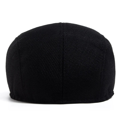 Men's Linen Flat Cap Spring Summer Vintage Visor Beret