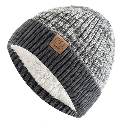 New Unisex Two-Tone Winter Hats Add Fur Lined Men And Women