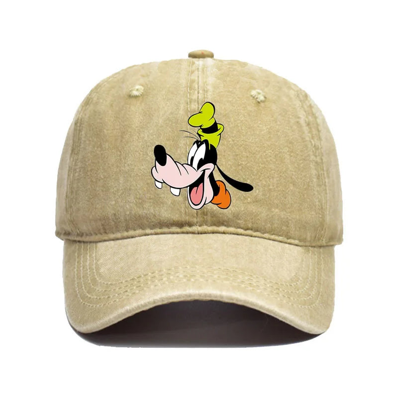 Unisex Vintage Washed Mickey Minnie Print Baseball Cap