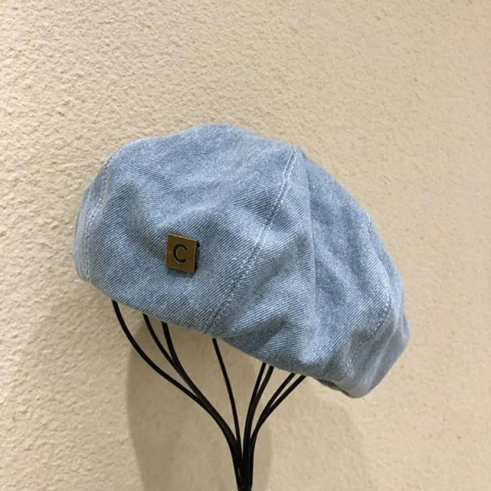 Fashion Denim Women Beret Hat Adjustable Retro Painter Hats