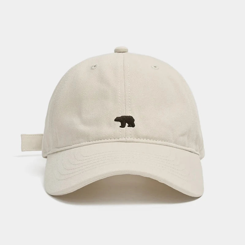 Polar Bear Embroidered Baseball Hat Fashionable Casual Sunshade Versatile Big Head Circumference Sunshade