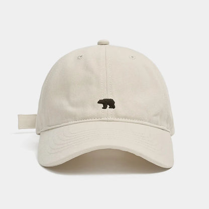 Polar Bear Embroidered Baseball Hat Fashionable Casual Sunshade Versatile Big Head Circumference Sunshade