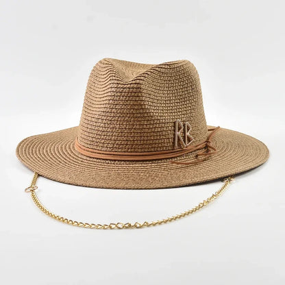 Women Men Summer Panama Jazz Hat Outdoor Holidays Beach Sun Hat
