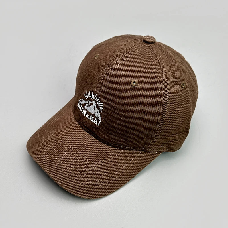 Korean Retro Mountain Embroidery Snapback Caps New Sunshade Baseball Hats Breathable Versatile Fashion