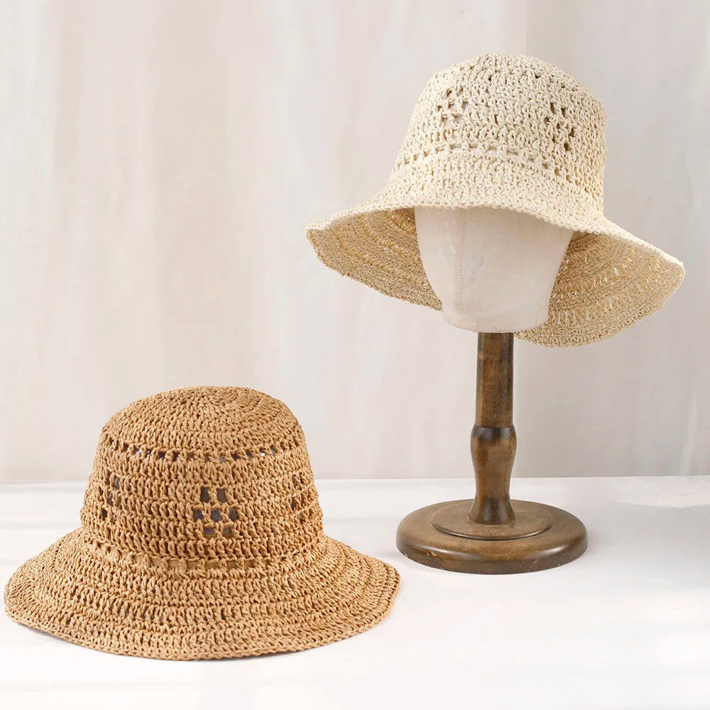 Straw Hat Summer Women Visor Bucket Hat