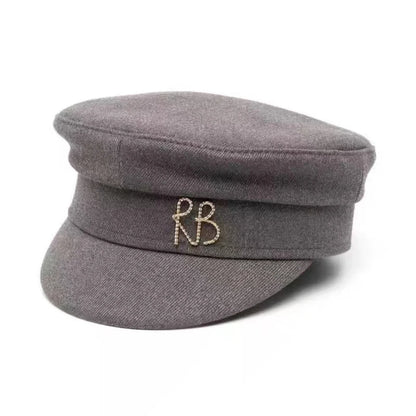New Winter Women Hats Newsboy Caps Flat Letter Militray Caps