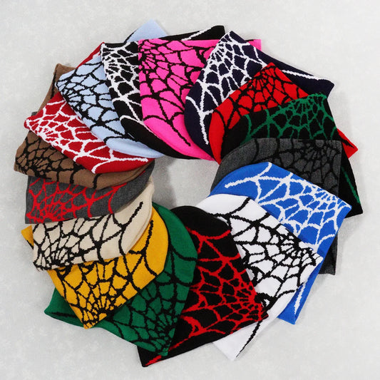 Knitting Spider Web Design Hat Skullies Beanies