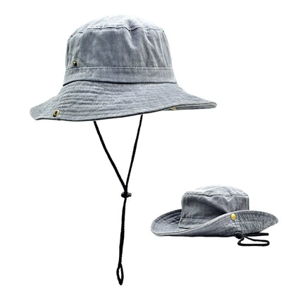New Washed Cotton Bucket Hats Breathable UV Protection Panama Hat
