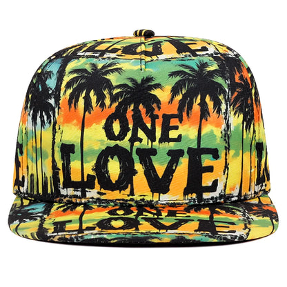 Printed LOVE Coconut Tree Men's Baseball Hat Hip Hop Hat Women's