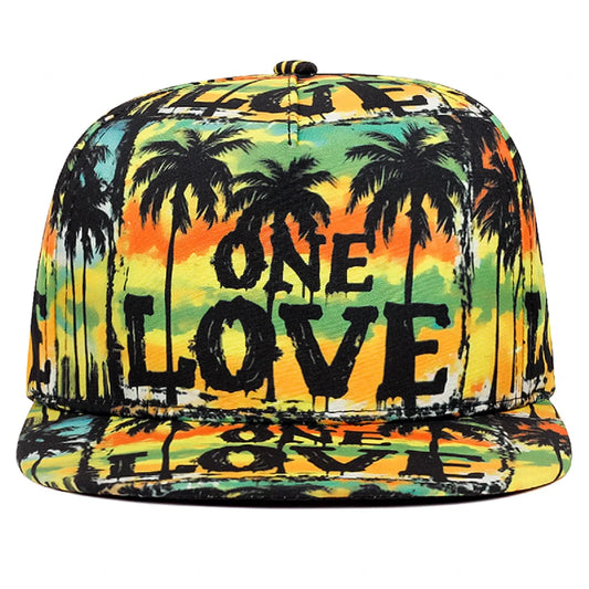 Printed LOVE Coconut Tree Men's Baseball Hat Hip Hop Hat Women's