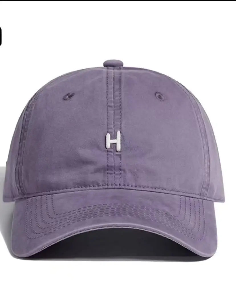 Soft Top Baseball Cap Embroidered Sporty Wide Brim Feminine Face Slimming Unisex