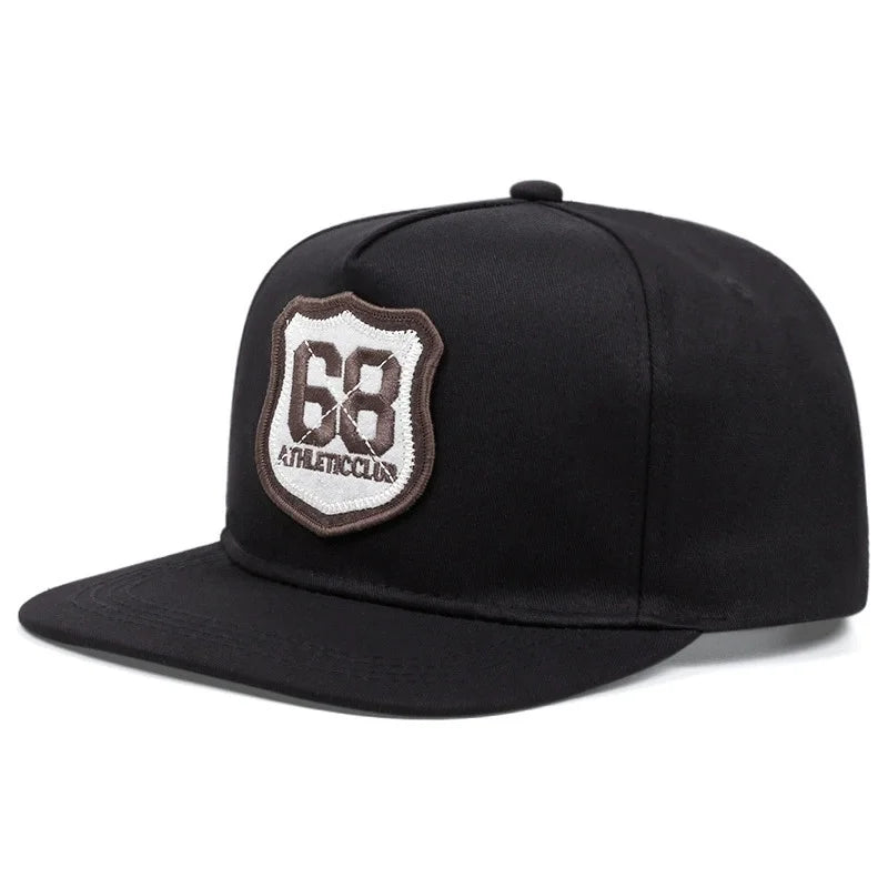 Men's and Women's Flat Brim Hats Street Embroidery Figure 68 Hip Hop Hat