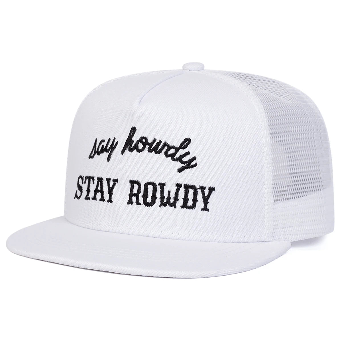 Unisex Stay Rowdy Embroidery Hip-hop Net Hats Spring Summer