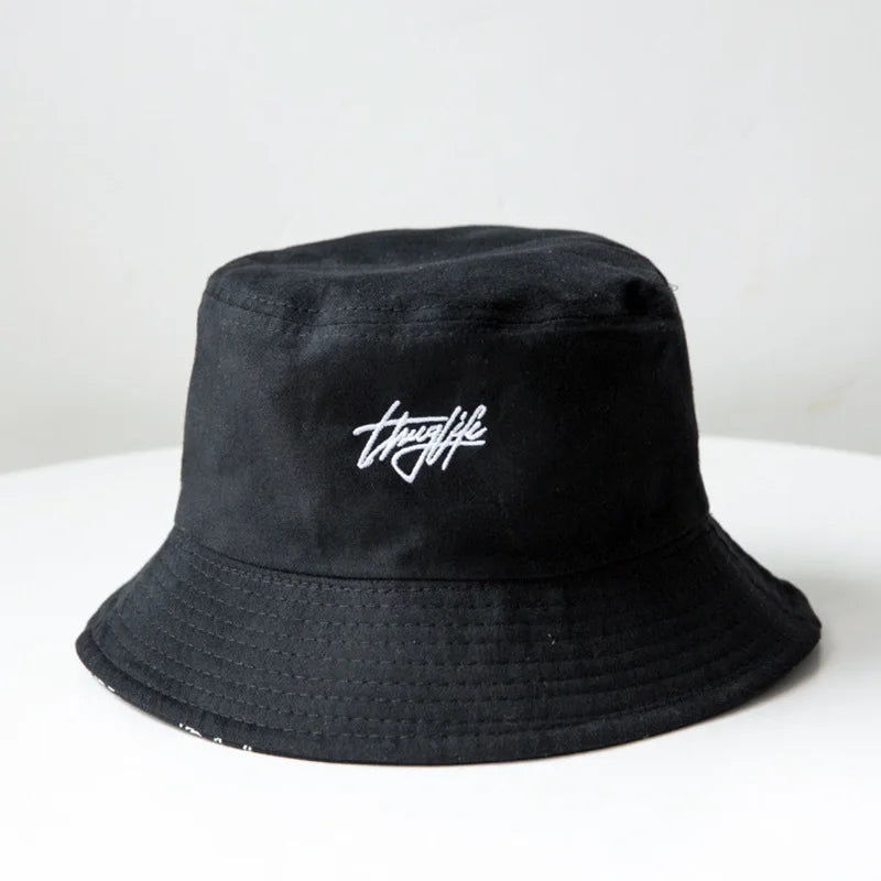 Fashion Graffiti Letters Print Cotton Bucket Hat For Men Women