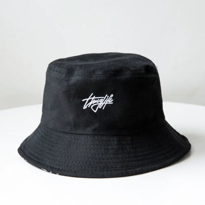 Fashion Graffiti Letters Print Cotton Bucket Hat For Men Women
