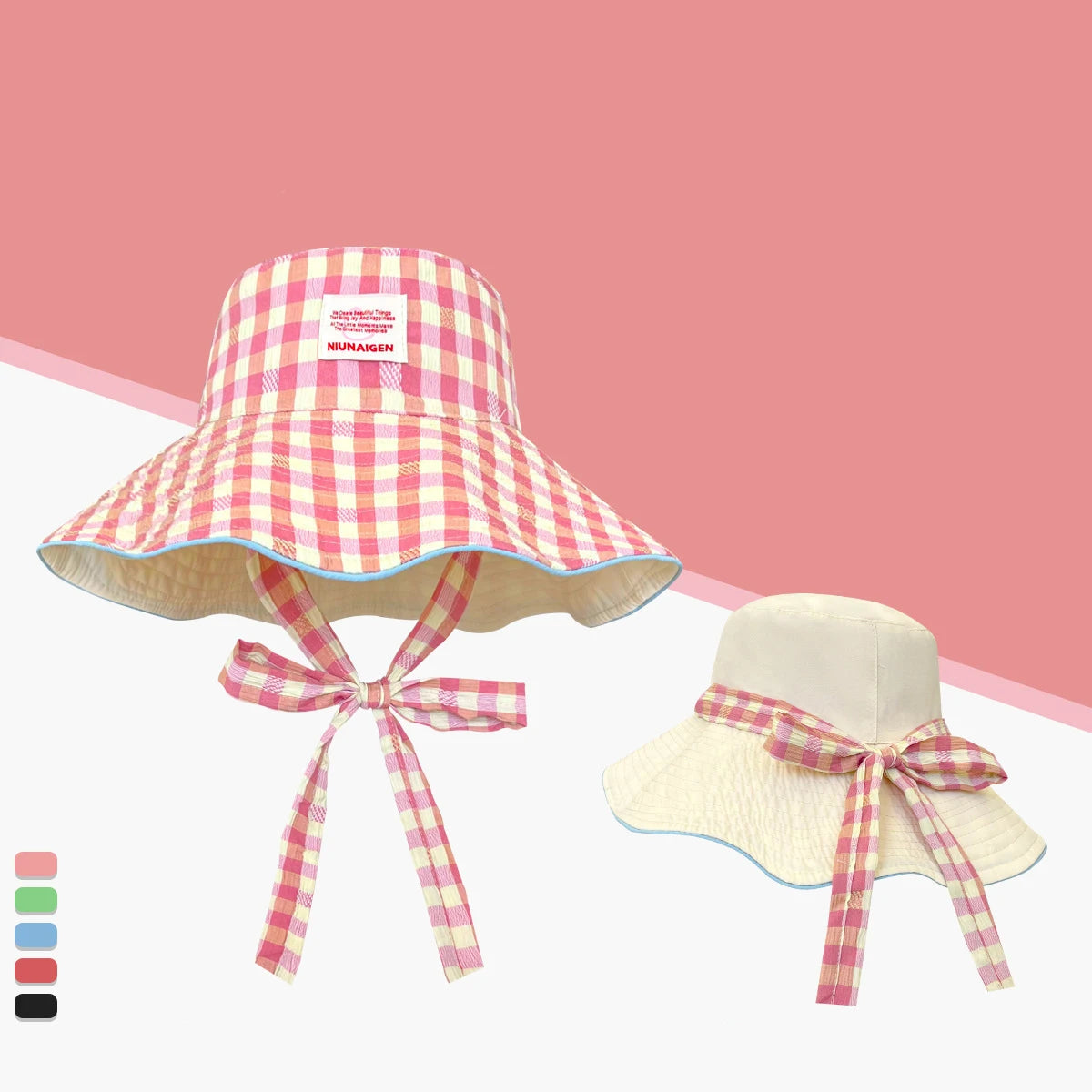 Plaid Fisherman Hat Trendy Seaside Beach Sunshade Hat