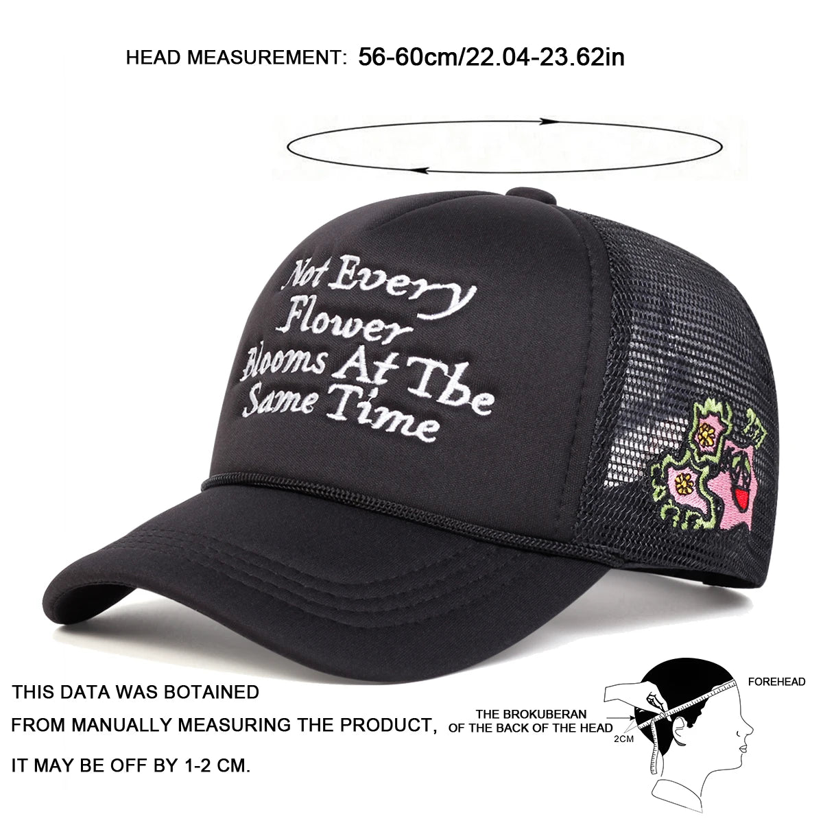 Unisex Not Every Letter Embroidery Baseball Net Caps Hip Hop Cap Spring Summer