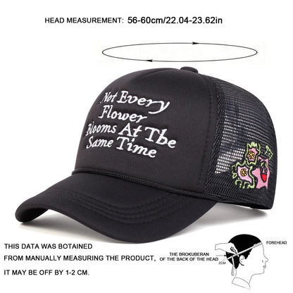 Unisex Not Every Letter Embroidery Baseball Net Caps Hip Hop Cap Spring Summer
