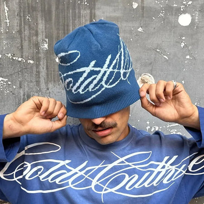 Warm Jacquard Letter Knitted Woolen Hat For Men And Women Autumn Winter