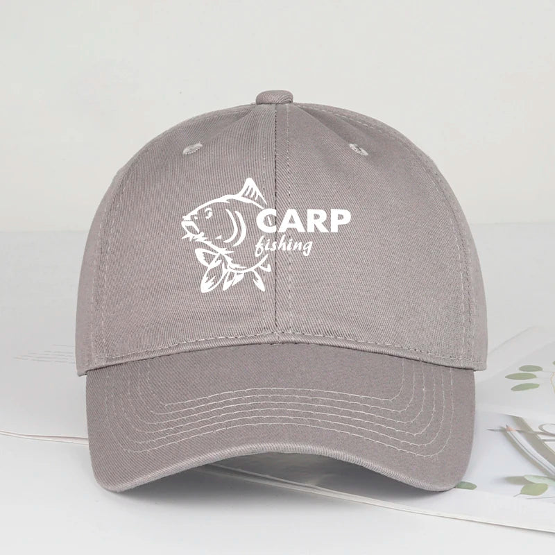 Carp Fishing Print Baseball Cap Adjustable Curved Brim Dad Hat For Men Outdoor Fishing Casual Activities