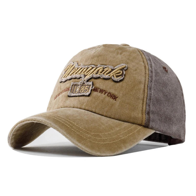 Vintage Washed Distressed Letter Embroidered Baseball Cap