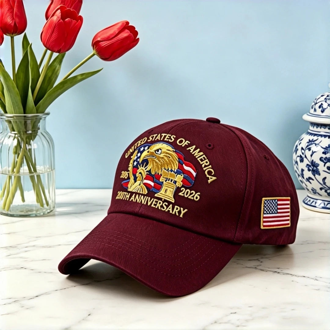 USA Patriotic Eagle Embroidered Baseball Cap