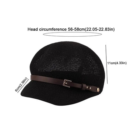 New Breathable Women's Beret Thin Knitted Octagonal Hat